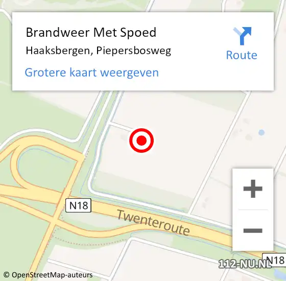 Locatie op kaart van de 112 melding: Brandweer Met Spoed Naar Haaksbergen, Piepersbosweg op 10 juli 2023 23:43