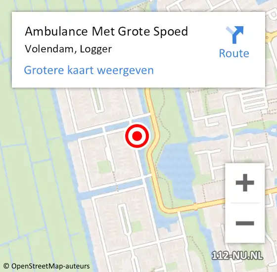 Locatie op kaart van de 112 melding: Ambulance Met Grote Spoed Naar Volendam, Logger op 11 juli 2023 00:04