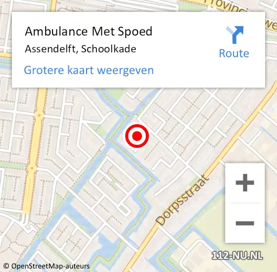 Locatie op kaart van de 112 melding: Ambulance Met Spoed Naar Assendelft, Schoolkade op 11 juli 2023 01:43