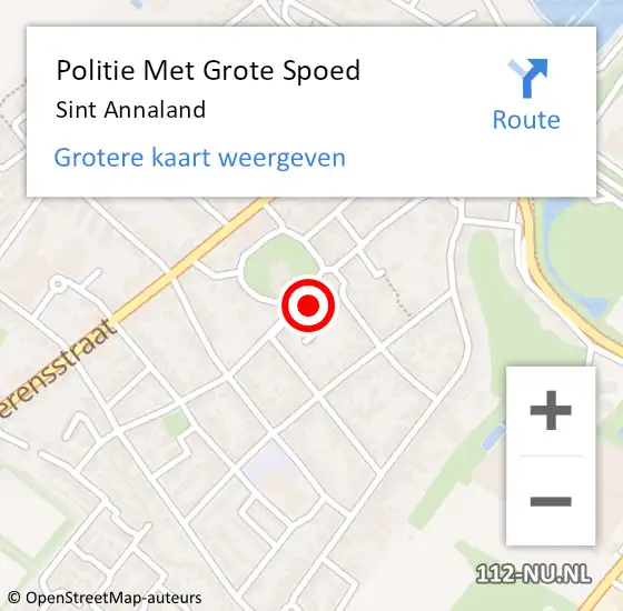 Locatie op kaart van de 112 melding: Politie Met Grote Spoed Naar Sint Annaland op 11 juli 2023 01:44