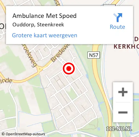 Locatie op kaart van de 112 melding: Ambulance Met Spoed Naar Ouddorp, Steenkreek op 11 juli 2023 05:43