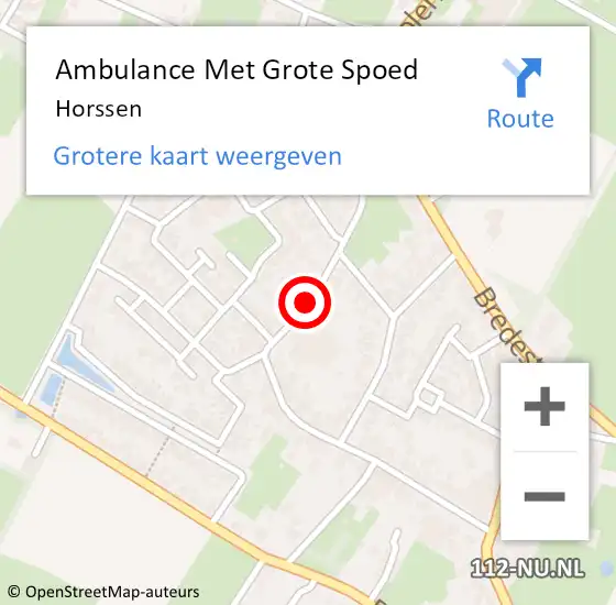 Locatie op kaart van de 112 melding: Ambulance Met Grote Spoed Naar Horssen op 11 juli 2023 07:25