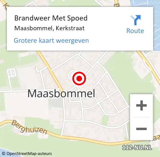 Locatie op kaart van de 112 melding: Brandweer Met Spoed Naar Maasbommel, Kerkstraat op 11 juli 2023 07:26