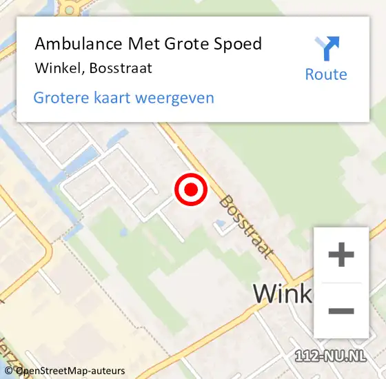 Locatie op kaart van de 112 melding: Ambulance Met Grote Spoed Naar Winkel, Bosstraat op 11 juli 2023 08:58