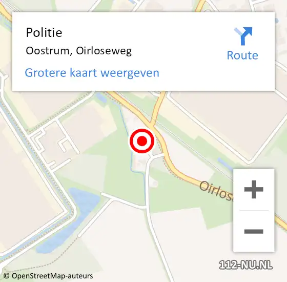 Locatie op kaart van de 112 melding: Politie Oostrum, Oirloseweg op 11 juli 2023 09:50