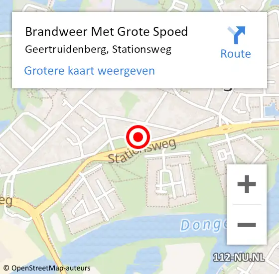 Locatie op kaart van de 112 melding: Brandweer Met Grote Spoed Naar Geertruidenberg, Stationsweg op 1 september 2014 11:31