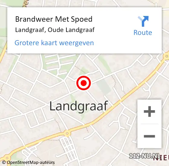 Locatie op kaart van de 112 melding: Brandweer Met Spoed Naar Landgraaf, Oude Landgraaf op 11 juli 2023 12:09