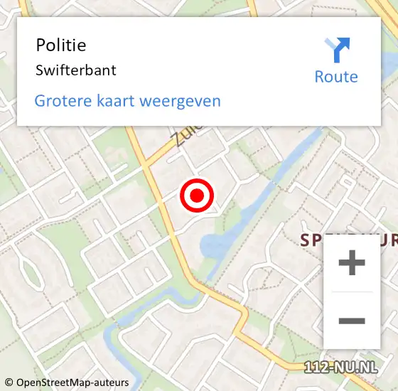 Locatie op kaart van de 112 melding: Politie Swifterbant op 1 september 2014 11:38