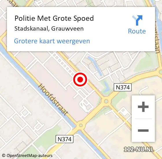 Locatie op kaart van de 112 melding: Politie Met Grote Spoed Naar Stadskanaal, Grauwveen op 11 juli 2023 13:58