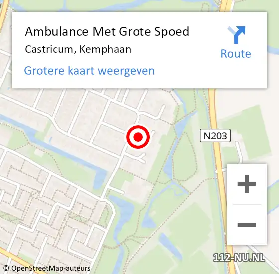 Locatie op kaart van de 112 melding: Ambulance Met Grote Spoed Naar Castricum, Kemphaan op 11 juli 2023 14:58