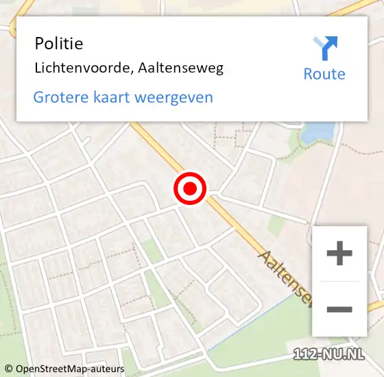 Locatie op kaart van de 112 melding: Politie Lichtenvoorde, Aaltenseweg op 11 juli 2023 15:12
