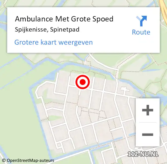 Locatie op kaart van de 112 melding: Ambulance Met Grote Spoed Naar Spijkenisse, Spinetpad op 11 juli 2023 15:25