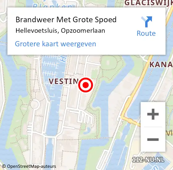 Locatie op kaart van de 112 melding: Brandweer Met Grote Spoed Naar Hellevoetsluis, Opzoomerlaan op 11 juli 2023 15:49