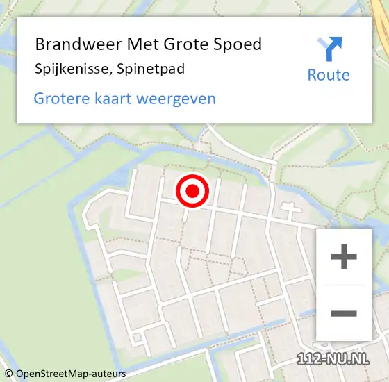 Locatie op kaart van de 112 melding: Brandweer Met Grote Spoed Naar Spijkenisse, Spinetpad op 11 juli 2023 16:07