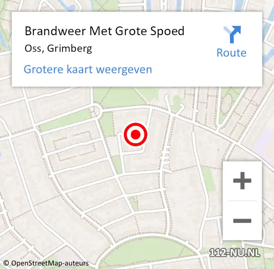 Locatie op kaart van de 112 melding: Brandweer Met Grote Spoed Naar Oss, Grimberg op 11 juli 2023 17:52