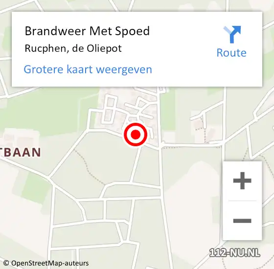 Locatie op kaart van de 112 melding: Brandweer Met Spoed Naar Rucphen, de Oliepot op 11 juli 2023 17:58