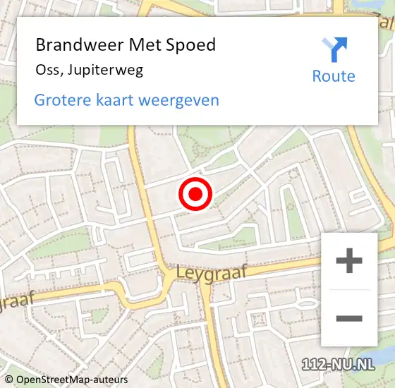 Locatie op kaart van de 112 melding: Brandweer Met Spoed Naar Oss, Jupiterweg op 11 juli 2023 18:18