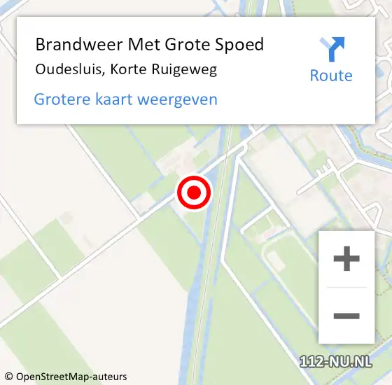 Locatie op kaart van de 112 melding: Brandweer Met Grote Spoed Naar Oudesluis, Korte Ruigeweg op 11 juli 2023 18:24