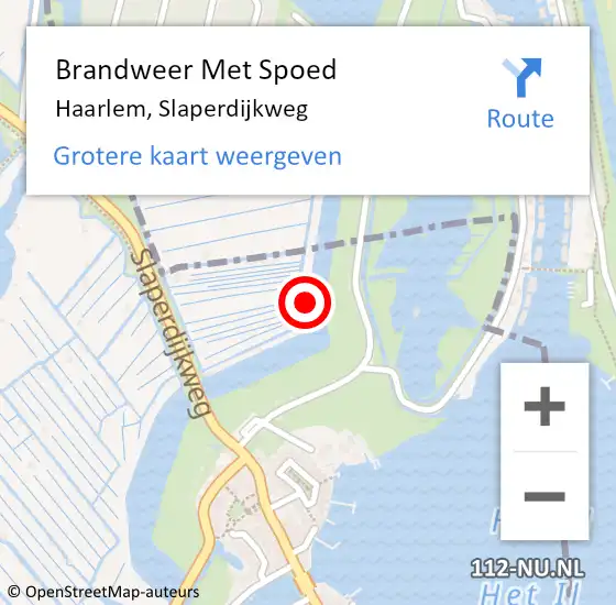 Locatie op kaart van de 112 melding: Brandweer Met Spoed Naar Haarlem, Slaperdijkweg op 11 juli 2023 18:49