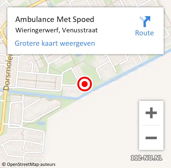 Locatie op kaart van de 112 melding: Ambulance Met Spoed Naar Wieringerwerf, Venusstraat op 11 juli 2023 19:15