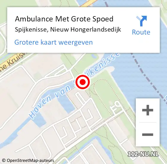 Locatie op kaart van de 112 melding: Ambulance Met Grote Spoed Naar Spijkenisse, Nieuw Hongerlandsedijk op 11 juli 2023 19:31