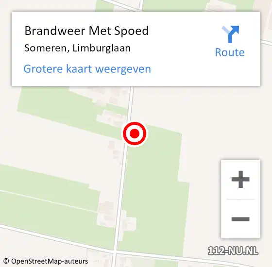 Locatie op kaart van de 112 melding: Brandweer Met Spoed Naar Someren, Limburglaan op 11 juli 2023 19:42