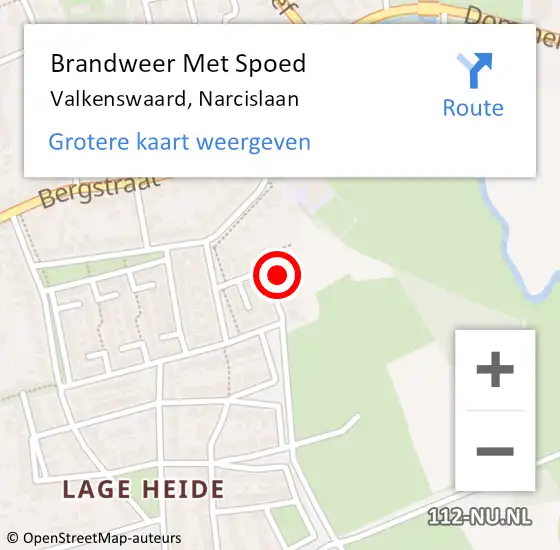 Locatie op kaart van de 112 melding: Brandweer Met Spoed Naar Valkenswaard, Narcislaan op 11 juli 2023 20:02