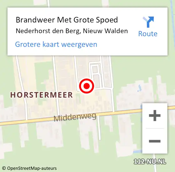 Locatie op kaart van de 112 melding: Brandweer Met Grote Spoed Naar Nederhorst den Berg, Nieuw Walden op 11 juli 2023 20:20