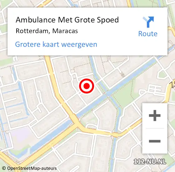 Locatie op kaart van de 112 melding: Ambulance Met Grote Spoed Naar Rotterdam, Maracas op 11 juli 2023 20:28