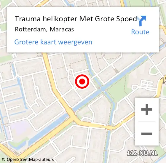 Locatie op kaart van de 112 melding: Trauma helikopter Met Grote Spoed Naar Rotterdam, Maracas op 11 juli 2023 20:29