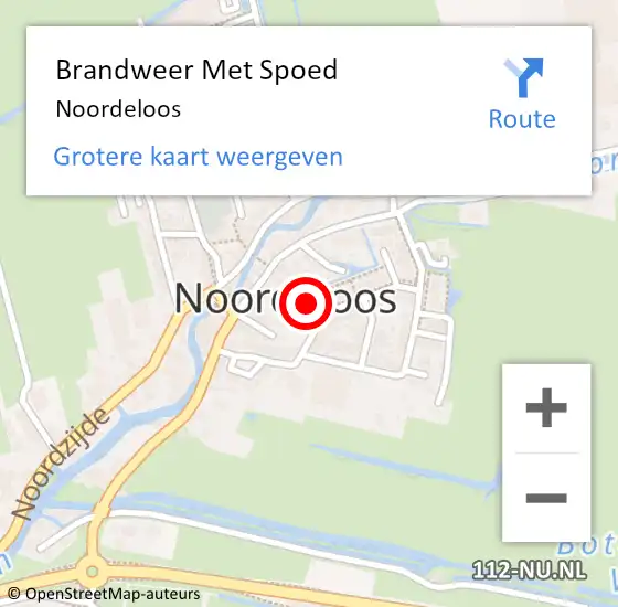 Locatie op kaart van de 112 melding: Brandweer Met Spoed Naar Noordeloos op 11 juli 2023 20:46