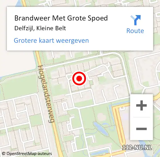 Locatie op kaart van de 112 melding: Brandweer Met Grote Spoed Naar Delfzijl, Kleine Belt op 11 juli 2023 20:51