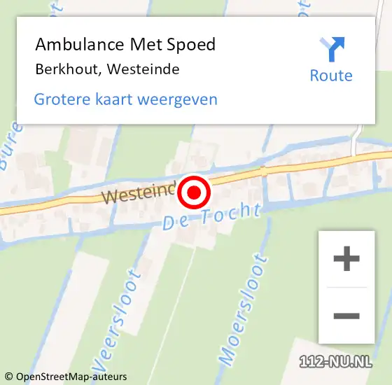 Locatie op kaart van de 112 melding: Ambulance Met Spoed Naar Berkhout, Westeinde op 11 juli 2023 21:38