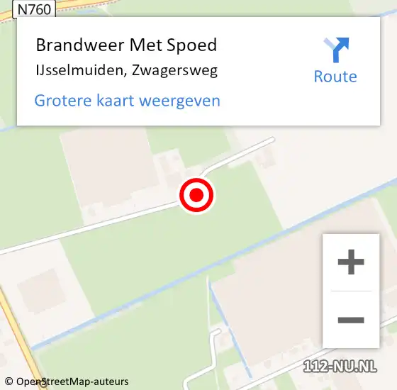 Locatie op kaart van de 112 melding: Brandweer Met Spoed Naar IJsselmuiden, Zwagersweg op 11 juli 2023 22:09