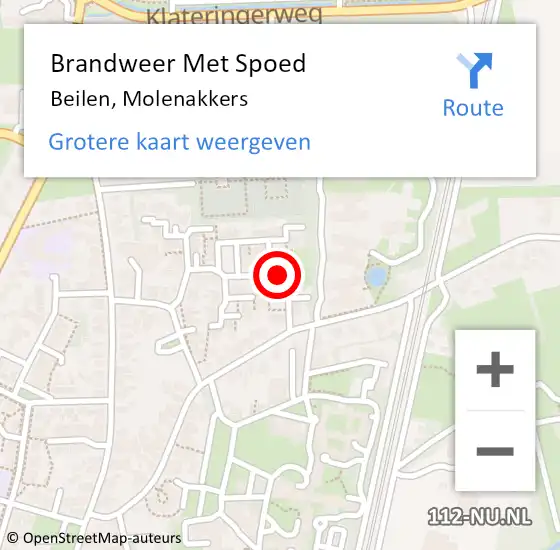 Locatie op kaart van de 112 melding: Brandweer Met Spoed Naar Beilen, Molenakkers op 11 juli 2023 23:42