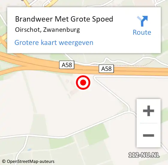 Locatie op kaart van de 112 melding: Brandweer Met Grote Spoed Naar Oirschot, Zwanenburg op 11 juli 2023 23:49