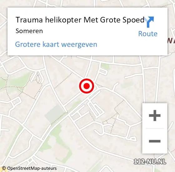 Locatie op kaart van de 112 melding: Trauma helikopter Met Grote Spoed Naar Someren op 12 juli 2023 01:09