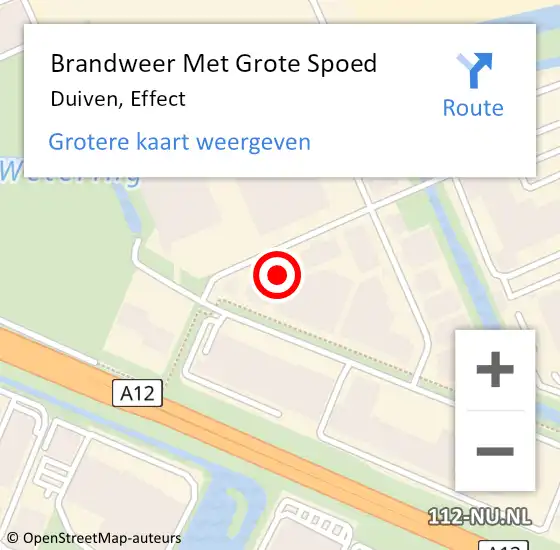 Locatie op kaart van de 112 melding: Brandweer Met Grote Spoed Naar Duiven, Effect op 12 juli 2023 01:18