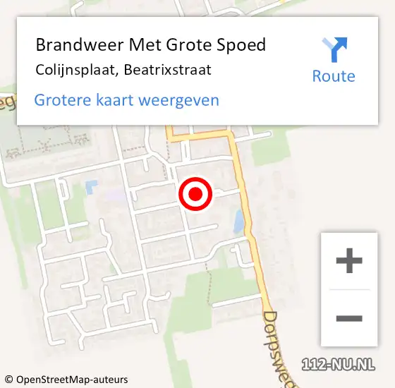Locatie op kaart van de 112 melding: Brandweer Met Grote Spoed Naar Colijnsplaat, Beatrixstraat op 12 juli 2023 01:39
