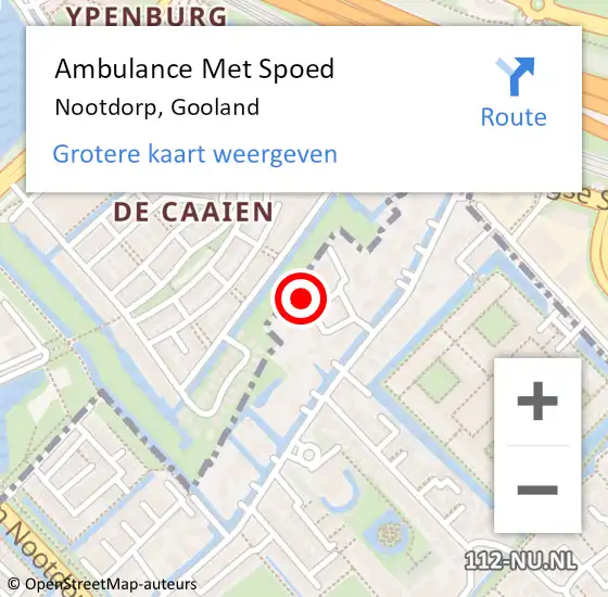 Locatie op kaart van de 112 melding: Ambulance Met Spoed Naar Nootdorp, Gooland op 12 juli 2023 01:58