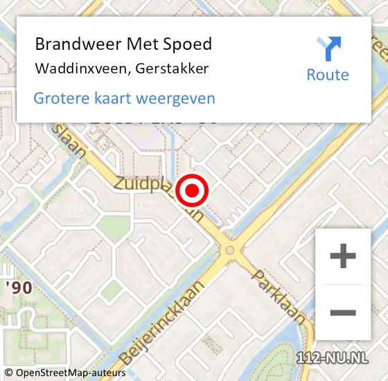 Locatie op kaart van de 112 melding: Brandweer Met Spoed Naar Waddinxveen, Gerstakker op 13 oktober 2013 11:00