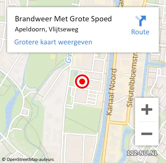 Locatie op kaart van de 112 melding: Brandweer Met Grote Spoed Naar Apeldoorn, Vlijtseweg op 12 juli 2023 03:25