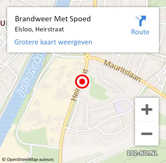 Locatie op kaart van de 112 melding: Brandweer Met Spoed Naar Elsloo, Heirstraat op 12 juli 2023 03:39