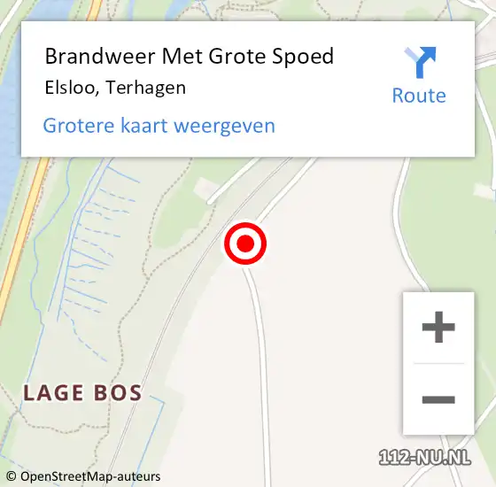 Locatie op kaart van de 112 melding: Brandweer Met Grote Spoed Naar Elsloo, Terhagen op 12 juli 2023 03:42