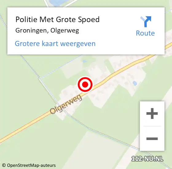 Locatie op kaart van de 112 melding: Politie Met Grote Spoed Naar Groningen, Olgerweg op 12 juli 2023 05:43