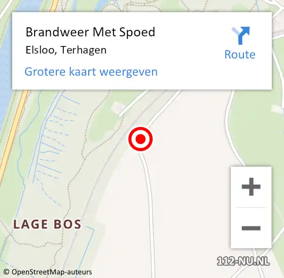 Locatie op kaart van de 112 melding: Brandweer Met Spoed Naar Elsloo, Terhagen op 12 juli 2023 07:54