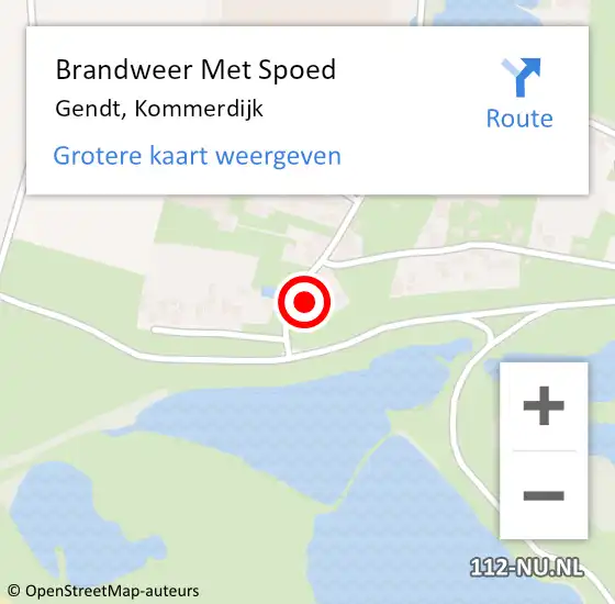 Locatie op kaart van de 112 melding: Brandweer Met Spoed Naar Gendt, Kommerdijk op 12 juli 2023 08:00