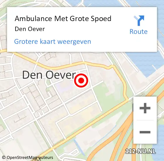 Locatie op kaart van de 112 melding: Ambulance Met Grote Spoed Naar Den Oever op 12 juli 2023 08:22