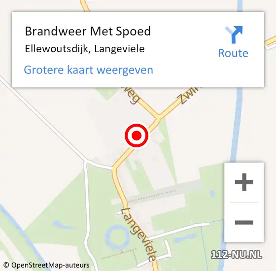 Locatie op kaart van de 112 melding: Brandweer Met Spoed Naar Ellewoutsdijk, Langeviele op 12 juli 2023 09:57