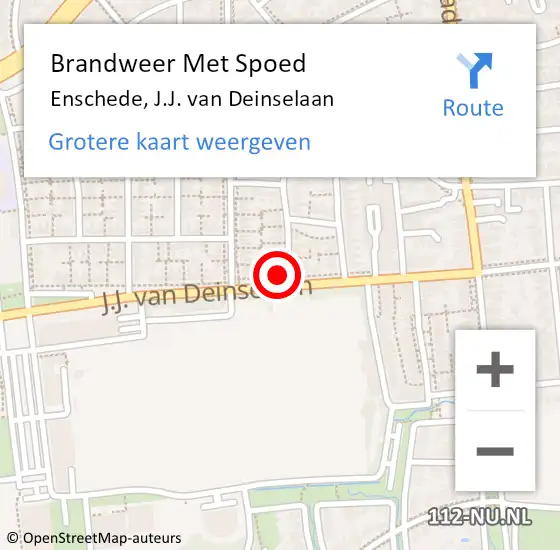Locatie op kaart van de 112 melding: Brandweer Met Spoed Naar Enschede, J.J. van Deinselaan op 12 juli 2023 10:08